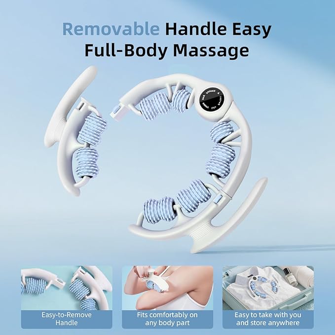Cellulite Massage Roller for Legs, Anti Cellulite Massage Tool with Detachable, Fats Remover for Legs, Thighs, Butt, Fascia Massage Tool for Lymphatic Drainage & Deep Tissue Pain Relief (Blue)-Ruum Studio Home