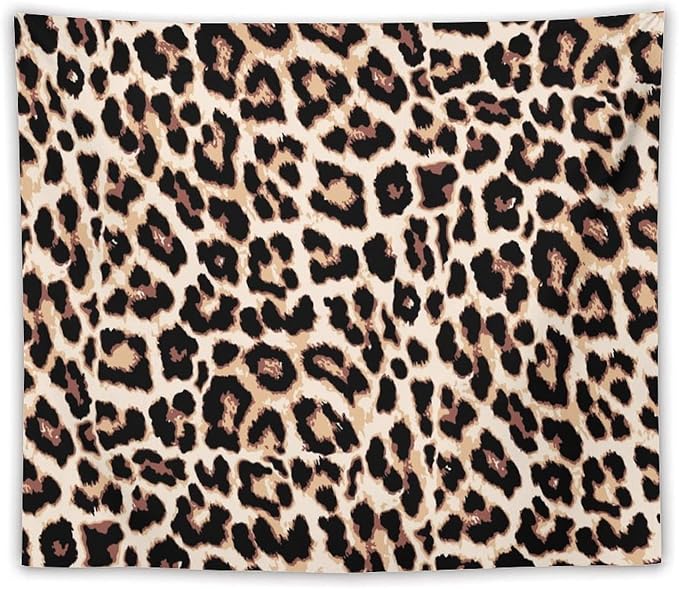 HZOHNAGO Leopard Print Tapestry Rustic Brown Leopard Wild Animal Printed Wall Tapestry Painting Wall Hanging for Bedroom Living Room Dorm 60" W x 50" H-Ruum Studio Home