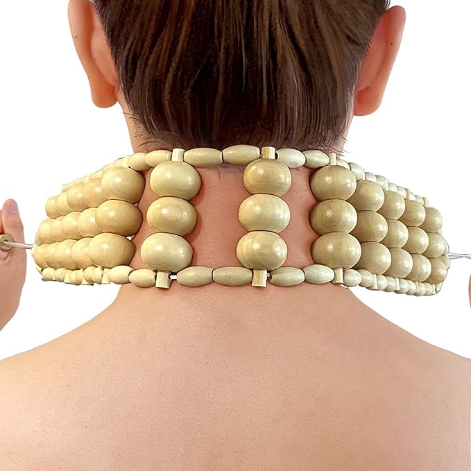 Wood Back Massage Roller Rope, Portable Wood Therapy Cellulite Massage Tools, Handheld Lymphatic Drainage Massager, Multi-Functional Manual Massage Roller Rope Strap for Full Body Muscle Pain Relief-Ruum Studio Home