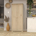 Pantry Cabinet Storage Cabinet with 2 Doors Solid Wood - Adjustable Shelves for Kitchen, Dining Room, or Utility Room Organization-Ruum Studio Home