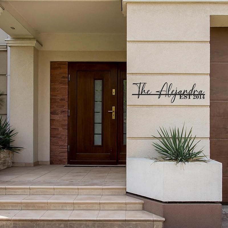 Personalized Family Name Sign | Custom Metal Sign | Metal Wall Art | Last Name Signs for Home | Wall Decor | Split Letter Monogram Sign | Home Letters | Wedding Gift | Housewarming Couples Gift-Ruum Studio Home