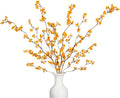 4Pcs Fake Flowers Blossom Branches Artificial Flowers for Indoor Decor, Faux Long Stem Realistic Indoor Plants for Vase Wedding Home Office Bedroom Party Table Centerpieces Decor-Ruum Studio Home