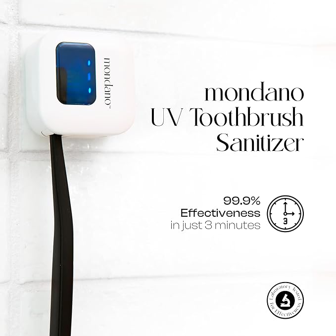 Mondano UV-C Toothbrush Sanitizer and Holder, Toothbrush Case - Manual/Electric Toothbrush Cover for Any Toothbrush Head - Rechargeable Toothbrush Travel Case, Tooth Brush Cover Cap for Home-Ruum Studio Home