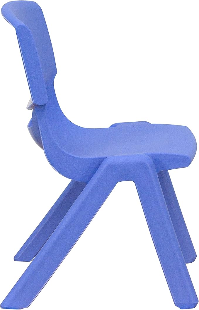 EMMA + OLIVER 23.625" W x 47.25" L Blue Plastic Activity Table Set-6 Chairs-Ruum Studio Home