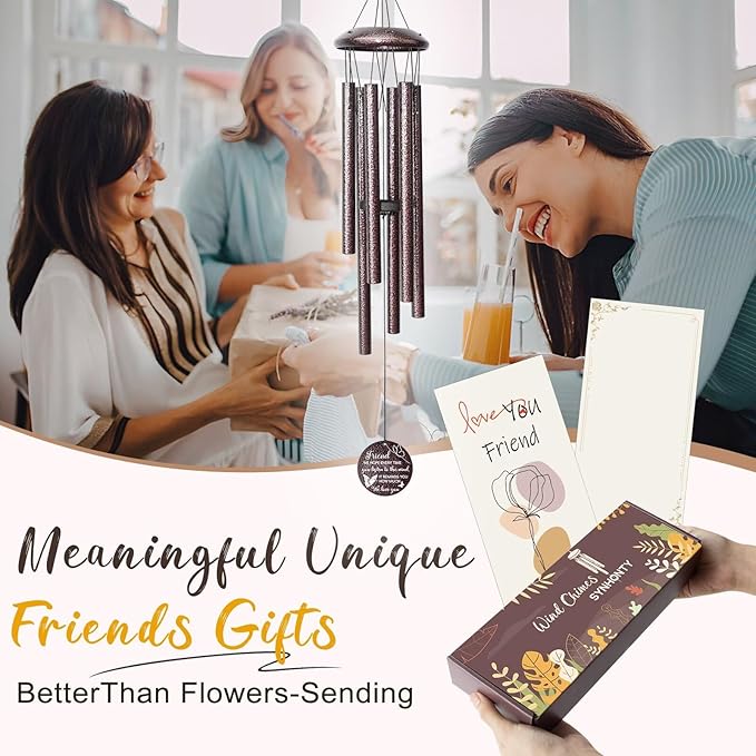 25''Wind Chimes,Best Friend Birthday Gifts for Women, Woman, Thanksgiving,Christmas Day Gifts Ideas for Friendship Rreminder.-Ruum Studio Home