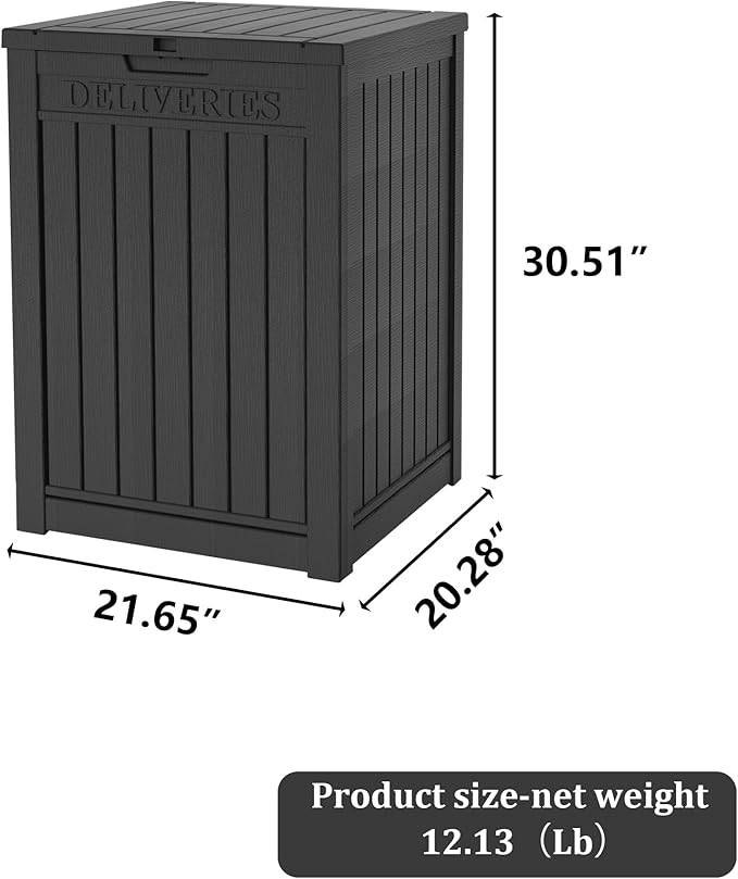 55 Gallon Outdoor Storage Box Waterproof Lockable Resin Deck Box Large, Patio Storage Bin for Pool Accessories Cushion Furniture, Garden Tools, UV-Resistant Outside Delivery Black-Ruum Studio Home