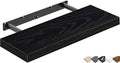 QEEIG Floating Shelf for Wall Bathroom Shelves Bedroom Kitchen Living Room Farmhouse Small Book Shelf 16 inch Set of 1, Black (015-B1)-Ruum Studio Home