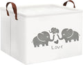 HIYAGON Baby Basket - Cute Elephant Toy Storage Bin Organizer Box Gift Basket for Boys and Girls (Love Elephants)-Ruum Studio Home