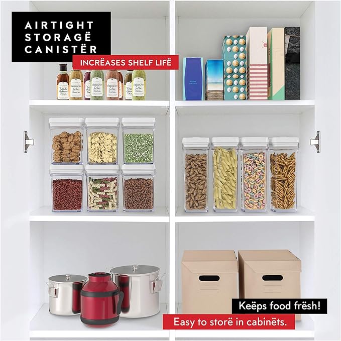 DWËLLZA KITCHEN Airtight Food Storage Containers – 4 Piece set Air Tight Pantry Storage Containers Clear Kitchen Organization and Storage Set BPA-Free - Keeps your Food Fresh & Dry-Ruum Studio Home