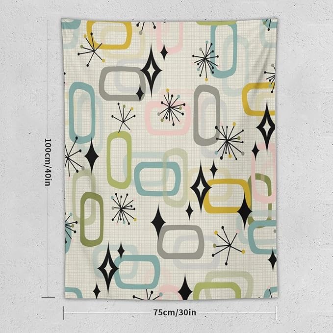 ICMOLYYENLO Boho Medieval Cat Tapestry, Abstract Atomic Starburst Geometric Aesthetic Art Wall Hanging For Bedroom Living Room Dormitory 50x60 Inches-Ruum Studio Home