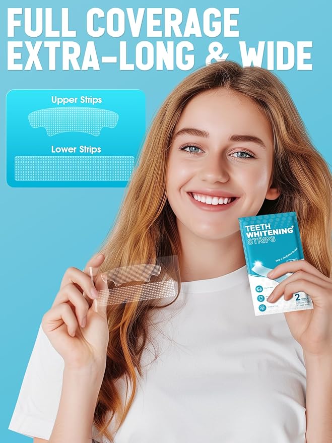 Oralfree Natural Teeth Whitening Strips - Sensitive Teeth Whitener - Enamel Safe Teeth Whitening Kit with Hydrogen Peroxide for Coffee, Wine, Tobacco, and Other Stains, 28 Strips (14 Treatment), Mint-Ruum Studio Home