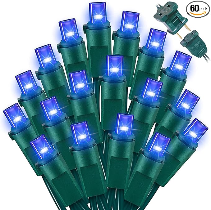 60 Count Blue - String Lights - LED Christmas Lights, Mini led Lights for Indoor Outdoor Home Holiday Party Wedding Independence Day Decoration-Ruum Studio Home