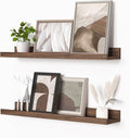 Heimlove Picture Ledge Shelf, Floating Shelves Set of 2, 24 Inches Picture Shelf for Wall with Ledge, Kids Bookshelf Wall Mounted for Living Room Bedroom Decor Books Photo Frames - Walnut-Ruum Studio Home