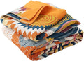 Boho 100% Cotton Muslin Blanket 4-Layer Gauze 80 x 90 Inches Summer Cooling Blanket Floral Decor Soft Cozy for Sofa Bed Coverlet Both Sides (Boho Stars, 80 x 90 in)-Ruum Studio Home