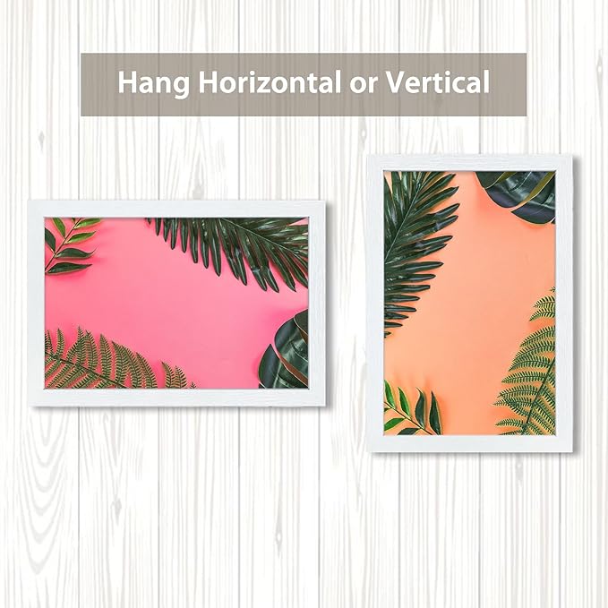 VCK 24x36 Inch Solid Wood Poster Frames with Wall Mounting Hanging Picture Frame White 3 Pack-Ruum Studio Home
