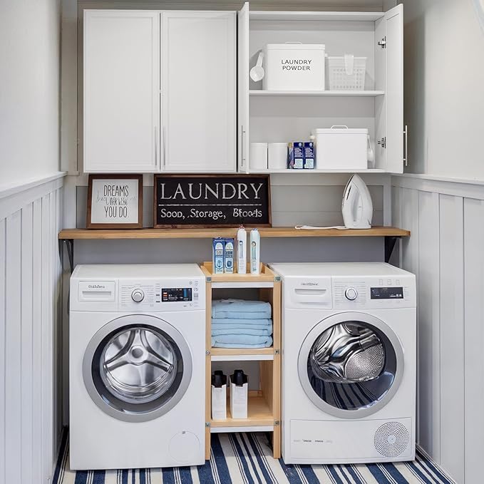 FIMELLO 30" Laundry Room Cabinets Wall Mounted,White-Ruum Studio Home