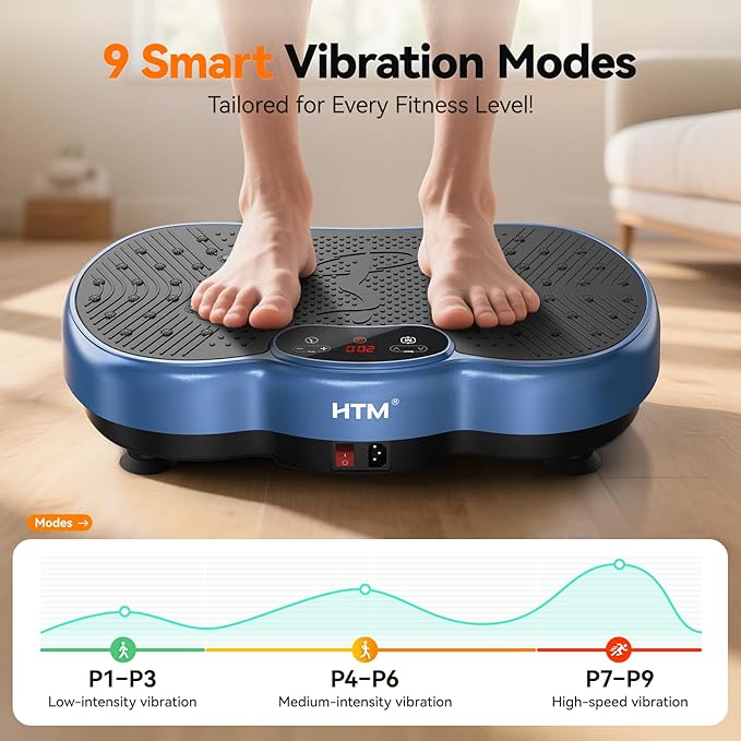 Vibration Plate Exercise Machine - 300 lbs Weight Capacity, 120 Speed Levels, 9 Workout Modes for Home Fitness, Muscle Toning & Weight Loss-Ruum Studio Home