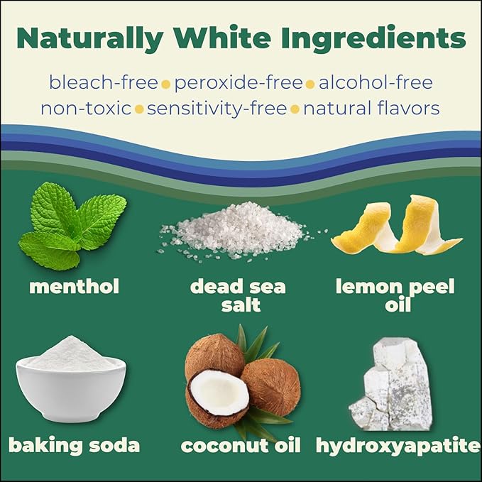 Happy Tooth Natural Teeth Whitening Kit, Strips for Sensitive Teeth, Enamel Safe, Dentist Formulated, Fluoride Free, Natural Ingredients, Gentle Daily Use, 28 Strips, 14 Treatments, Fresh Mint Flavor-Ruum Studio Home