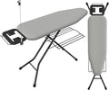 Yaheetech Ironing Board, Compact Iron Board with Cord Holder, Steam Iron Rest and Bottom Storage Tray, 9 Adjustable Heights & 3 Layer Cover, Folding Heavy Duty Ironing Board 52X14, Gray-Ruum Studio Home