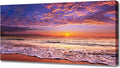 Beach Wall Art Sunset Canvas Pictures, Seascape Theme Art Wall Pictures, Coastal Ocean Wave Paintings,Modern Cloud Artwork for Bedroom Living Room Bathroom Home Office Decorations 20X40 Inches-Ruum Studio Home