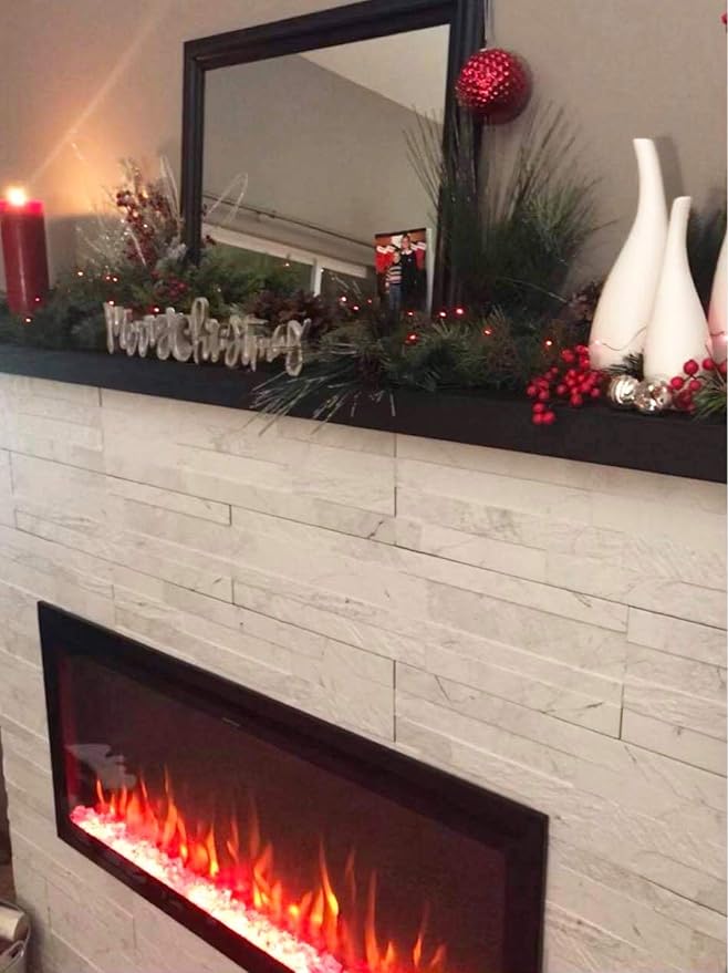 joelsantiques 60 Inch Wooden Floating Shelves for Wall - 60x8x2 in - Made of Natural Wood - Long Wall Shelves for Bedroom - Perfect for Living Room, Kitchen - Made in USA - Black-Ruum Studio Home