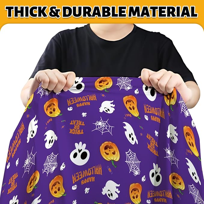 ATFUNSHOP 4 Packs Halloween Tablecloth Disposable Table Cover 54X108 Halloween Decorations Kids Birthday Party Decor for Kids, Spooky Waterproof Spillproof Table Cloth - Perfect for Dinner-Ruum Studio Home