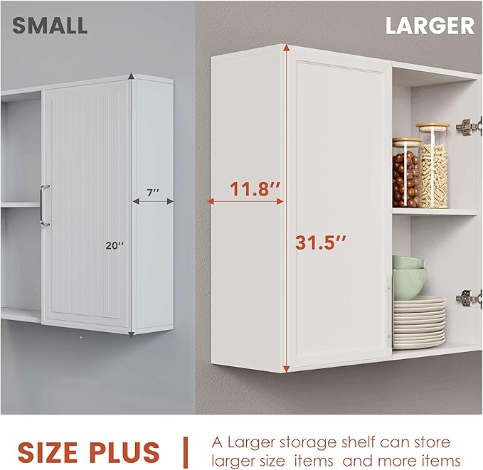 FIMELLO 30" Laundry Room Cabinets Wall Mounted,White-Ruum Studio Home