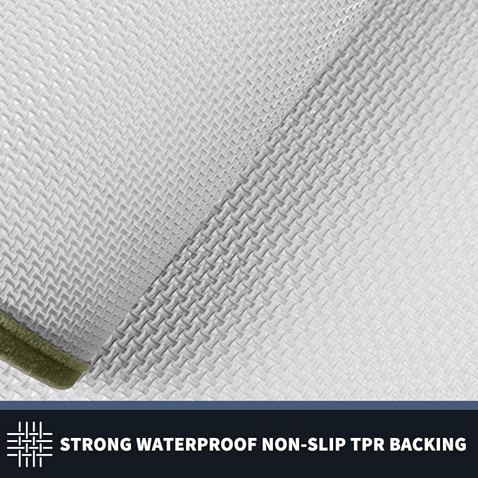 PURRUGS Dirt Trapping Door Mat 24" x 70", Non-Slip/Skid Machine Washable Entryway Rug, Shoes Scraper, Area Rug, Super Absorbent Welcome Mat for Muddy Wet Shoes and Paws, Budding Green & Sage Green-Ruum Studio Home
