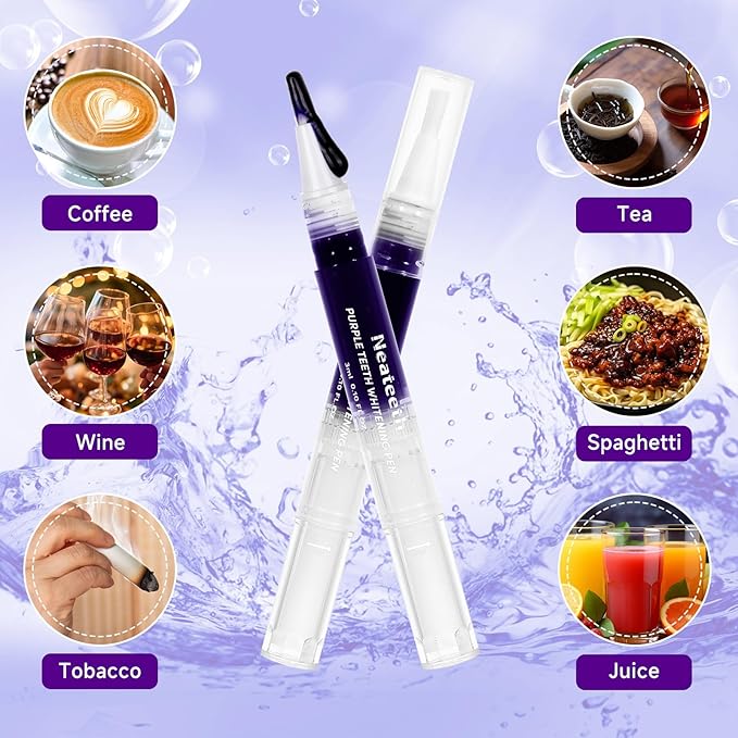 Teeth Whitening Pen 3 Packs Purple Toothpaste for Teeth Whitening Gel Color Correcting Whiter Gels Pen for Sensitive Teeth Essence Pen for Coffee/Smoking Stains-Ruum Studio Home