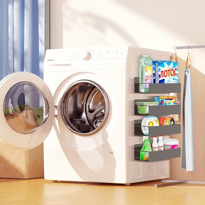 Magnetic Spice Rack Organizer for Fridge Seasoning Organizer for Kitchen Storage With Screw Magnetic Shelf for Oven, RV,Garage,Bathroom (Bronze, 4pack)-Ruum Studio Home