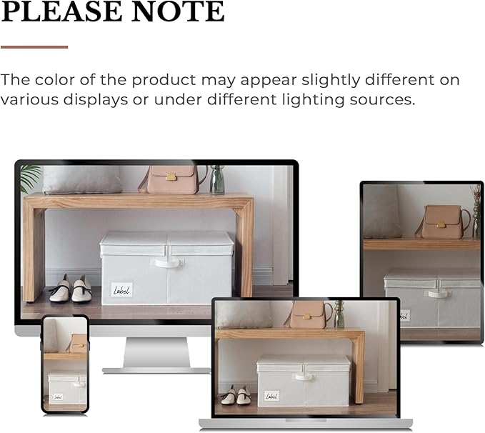 GRANNY SAYS Fabric Storage Bin with Lid, Decorative Storage Box for Shelves, Container Storage Basket Organizer, Closet Bins with Lids for Organizing, Jumbo, Ivory, 1-Pack-Ruum Studio Home