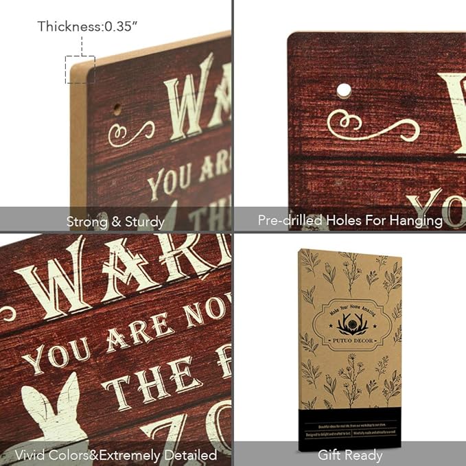 Putuo Decor Funny Rabbit Sign Bunny Rabbit Home Decor Gift Bunny Mom Bunny Lover 12 x 6 Inch (The Bunny Zone) Easter Decorations-Ruum Studio Home