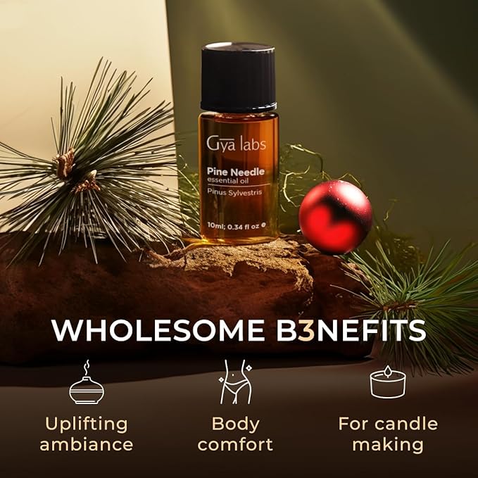 Gya Labs Pine Essential Oils for Diffuser - 0.34 Fl Oz - 100% Pure Natural Fall Pine Oil for Skin, Body Massages & Candle Making Scent-Ruum Studio Home