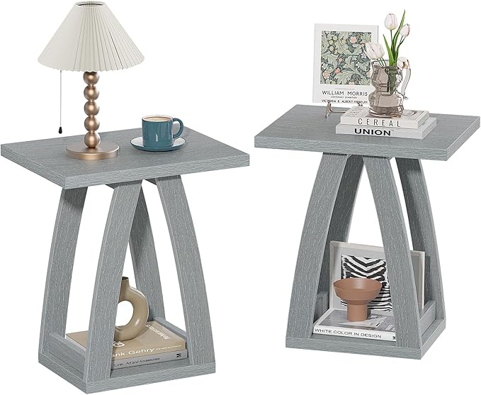 End Table, Side Table, Nightstand, Sofa Side Table with Shelf, Modern End Table for Living Room, Bedroom-Ruum Studio Home