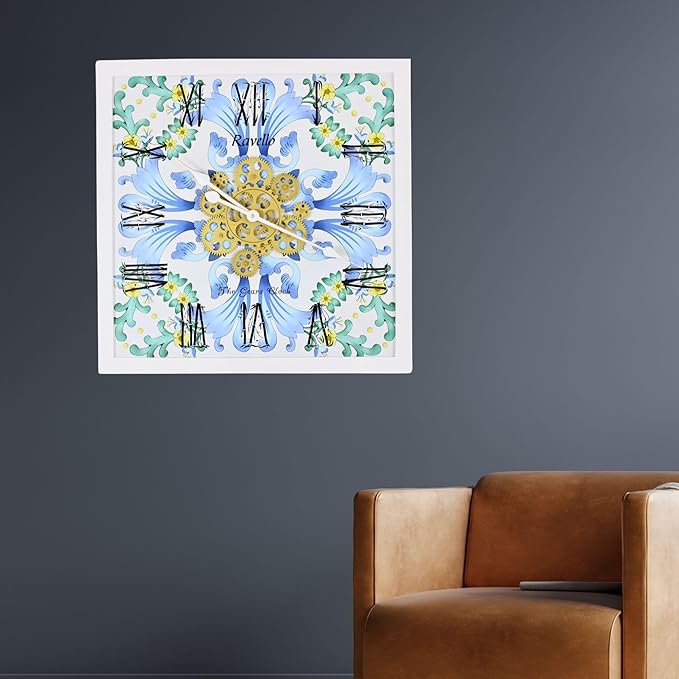 The Gears Clock Wall Clock Italy Collection with Moving Gears (Ravello, 24 inches (60 cm))-Ruum Studio Home