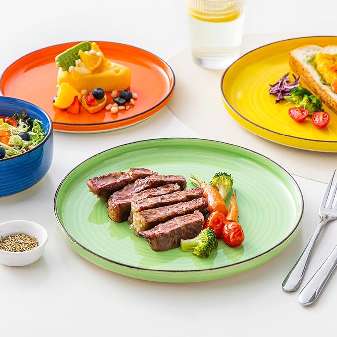 vancasso Bonita Dinnerware Sets 18 Pieces, Stoneware Dishes Set for 6, Plates and Bowls Set, Dinshwasher and Microwave Safe, Multicolor-Ruum Studio Home