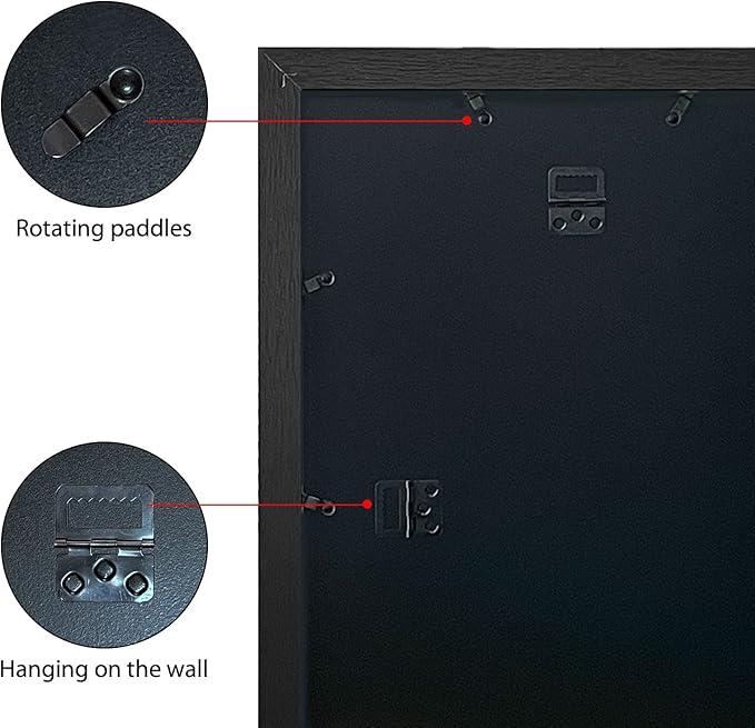 VCK 24x36 Solid Wood Poster Frames Black 3 Pack Picture Frame with Wall Mounting Hanging-Ruum Studio Home