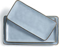 famiware Serving Platter, Rectangular 15.67/14.1/12.6inch Serving Dishes for Entertaining, Reactive Glaze, Stoneware Serving Trays for Party, Food, Turkey, Snack, Cheese, Ocean Series, Blue-Ruum Studio Home