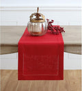 Solino Home Linen Table Runner 90 Inches Long - 100% Pure Linen Red Table Runner 14 x 90 Inch - Classic Hemstitch-Ruum Studio Home
