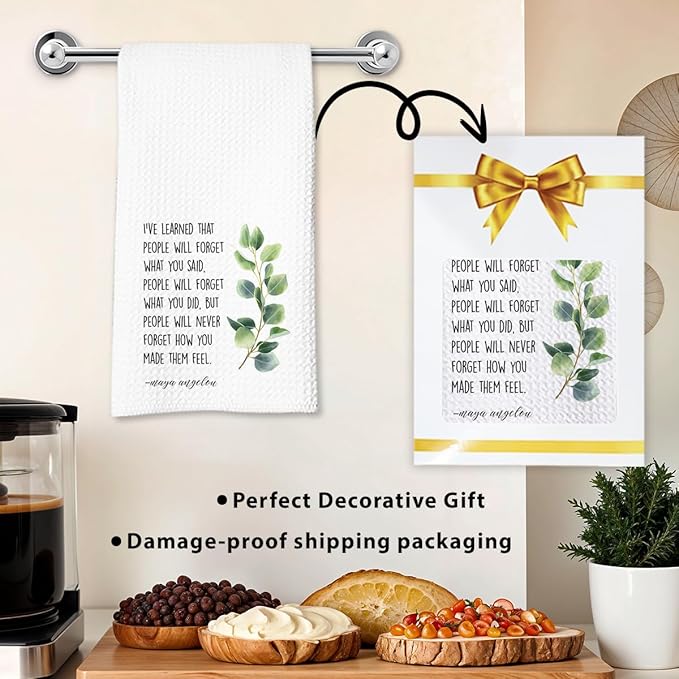 Inspirational Kitchen Hand Towel, Hostess Gift for Women, Christian Quote Waffle Weave Towel, Faith Decor Accent for Kitchen or Bathroom-Ruum Studio Home