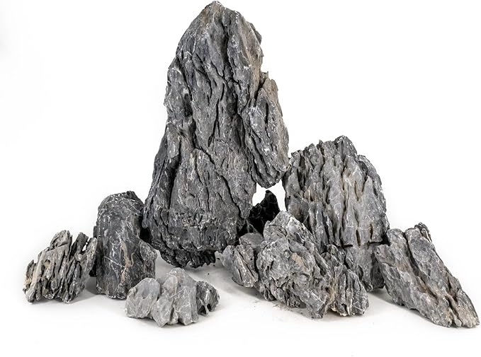 Dragon Stone Aquarium Rock Seiryu Stone for Aquariums, Fish Tanks, Bonsai, Terrariums, Wargaming Dioramas, Indoor or Outdoor Gardens-40Lb(2-10 Inch)-Ruum Studio Home