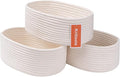 Baskets&Bins for Shelf Storage Organizing/Cute Basket to Store and Organize Household Items/Woven Rope Basket for Living Room, Bedroom,Playroom,3 Packs Off White-Ruum Studio Home