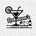 Happy Hour Metal Bar Sign - Personalized Wine Wall Art, Rustic Home Bar Decor, Custom Cocktail & Wine Themed Metal Signs for Indoor/Outdoor - MADE IN USA-Ruum Studio Home