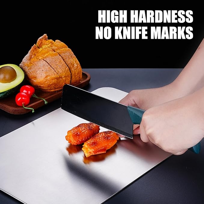 Titanium Cutting Board - 2025 New Upgrade 100% Pure Titanium Cutting Boards for Kitchen Double Sided Non Toxic Titanware Cutting Board,Hygiene Durable Dishwasher Safe Chopping Board (18"L x 12"W)-Ruum Studio Home