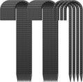 16 Inch Rebar Ground Stakes 24 Pack Heavy Duty J Hook Ground Anchors 3/8 Inch Diameter Steel Rebar Tent Stakes with Chisel Point End for Chain Link Fence, Canopy and Trampoline, Black-Ruum Studio Home