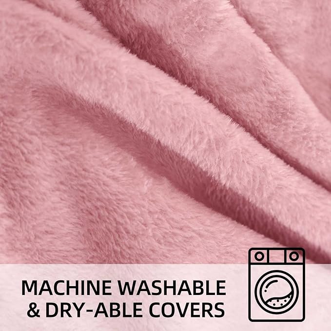 Bean Bag Chair 3Ft, Memory Foam Filled, Large Beanbag Chairs for Adults and Teens, Soft Sofa with Removable Flannel Cover, Round Couch for Living Room Bedroom College Dorm (Pink, 3FT-36×36"×24")-Ruum Studio Home