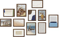 HAUS AND HUES Walnut Oak Wood Gallery Wall Tabletop Frames Made with Real American Oak and Shatter-free Plexiglass - Set of 11 (Eight 4x6, Three 5x7, Framed Walnut)-Ruum Studio Home