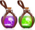Patelai 2 Pcs Halloween Glass Potion Bottles with Belt Cork Renaissance Witch Costume Accessories Witch Props Potion Bottle for Halloween Party Decor Cosplay DIY Crafts Gift (Brown)-Ruum Studio Home