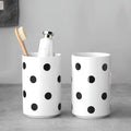 Black Polka Dot Ceramic Toothbrush Holders White - 2 Cups Toothbrush Holders for Bathrooms Toothbrush Toothpaste Holders, White Bathroom Tumbler Cups, Reusable Toothbrush Cups-Ruum Studio Home