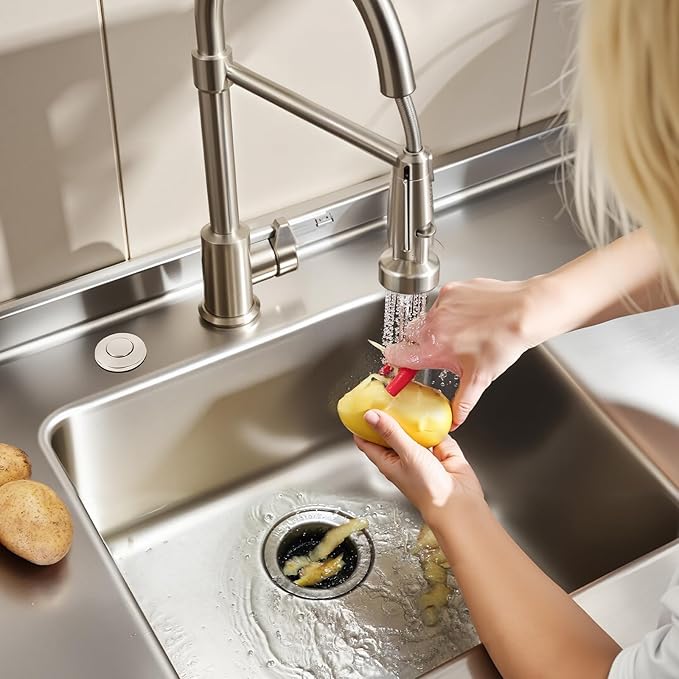 VEVOR Garbage Disposal Air Switch Kit, 2.5" Sink Top Air Switch for Food Waste Disposal, Polished Stainless Steel ON/OFF Air Push Button for Waste Disposer - Suitable for Stainless Steel Countertops-Ruum Studio Home